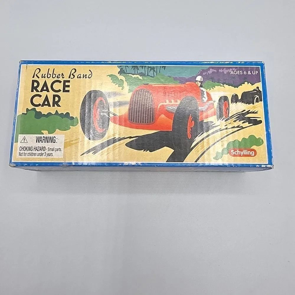 RUBBER BAND RACE CAR  Wheel Sprint Indy Racer Plastic Wind-Up Toy Schylling